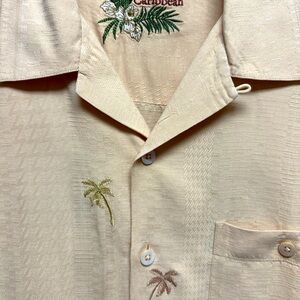 Caribbean 100% silk embroidered shirt